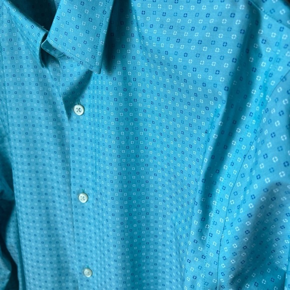 Banana Republic Men’s Teal Longsleeve Patterned Button Up Size L - Picture 5 of 12